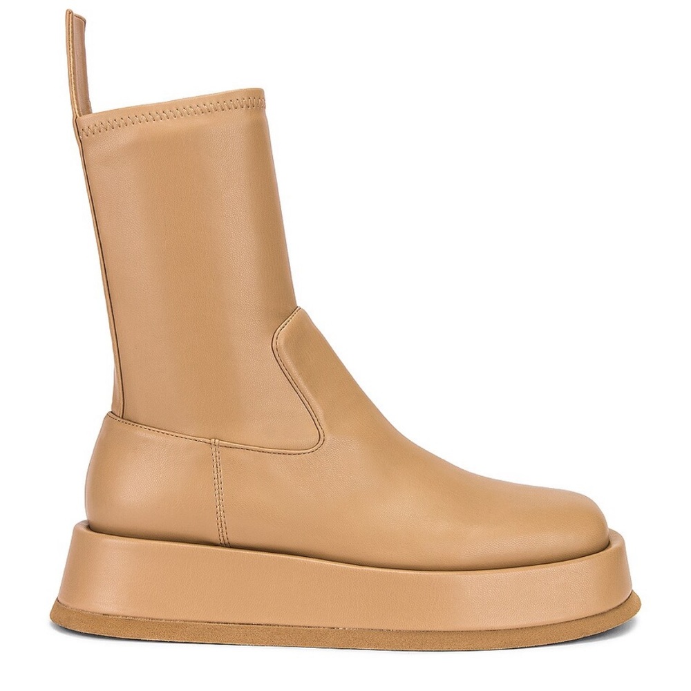 GIA BORGHINI x RHW Ankle Flat Boots Biscotti Brown